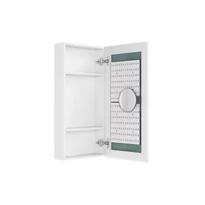 15" W x 30" H White Single-Door Bathroom Medicine Cabinet with Mirror, Recessed or Surface Mount Bathroom Wall Cabinet with Beveled Edges