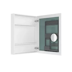24" W x 30" H White Beveled Edges Single-Door Bathroom Medicine Cabinet with Mirror, Recessed or Surface Mount Bathroom Wall Cabinet