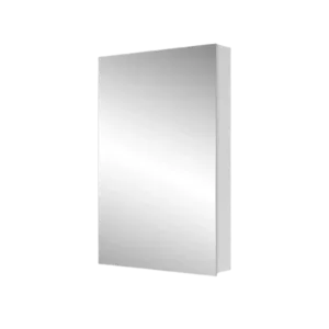 20" W x 36" H White Beveled Edge Single-Door Bathroom Medicine Cabinet with Mirror, Recessed or Surface Mount Bathroom Wall Cabinet