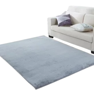 Abstract Design Gray Blue Yellow Machine Washable Super Soft Rug