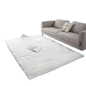 Abstract Design Gray Blue Yellow Machine Washable Super Soft Rug