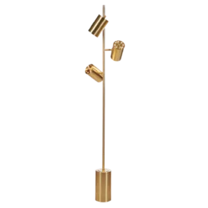65.5 in. 3 Lights Metal Floor Lamp in Gold