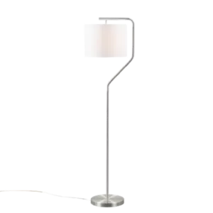 60 in. Aster Angular Arched Metal Floor Lamp in Silver