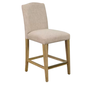 Modern Tan velvet Upholstered Counter Stool of Wooden Frame For Dining Room