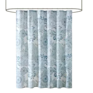 Isla Printed Cotton Shower Curtain