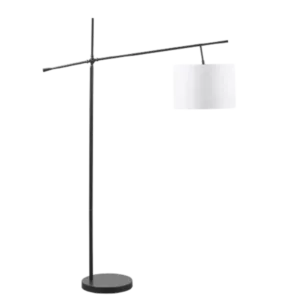 62 in. Adjustable Arched Floor Lamp with Drum Shade in Bronze