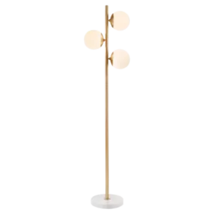62 in. 3 Lights Metal Texture Undimmable Column Lamp for Living Room in Gold