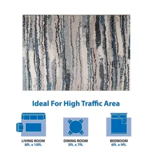 Riley Watercolor Abstract Stripe Woven Area Rug