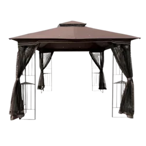 Outdoor Patio Gazebo Canopy Tent With Ventilated Double Roof And Mosquito net, Suitable for Lawn, Garden, and Backyard