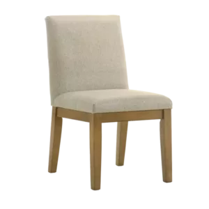 Modern Beige Upholstered Accent Dining Chair of Wooden Frame And Legs For Dining Room