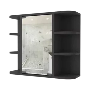 Roseburg 6-Shelf Medicine Cabinet with Mirorr Black Wengue