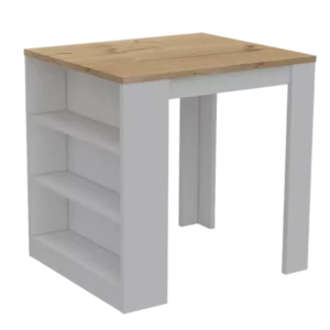 Elkins 3-Drawer Kitchen Island White and Pine