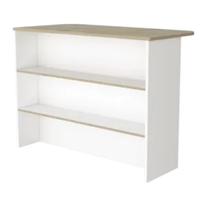 Capwell 3-Tier Shelf Kitchen Island White and Light Pine
