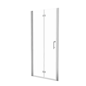 32 to 33-3/8 in. W x 72 in. H Bi-Fold Semi-Frameless Shower Doors in Chrome with Clear Glass