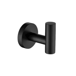 Bathroom Round Robe Hook and Towel Hook in Matte Black