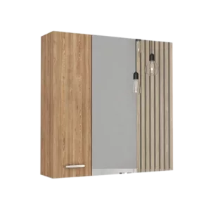 Pine Sines Medicine Cabinet with Four Internal Shelves and Double Door