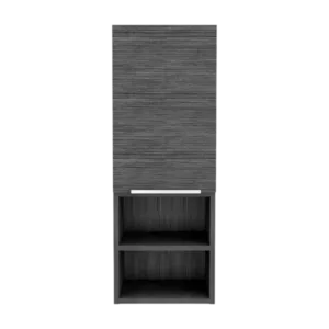 Mila Bathroom Cabinet, Two Interior  Shelves, Two External Shelves, Single Door Cabinet -Smokey Oak