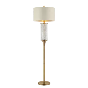 62.25 in. Pluviam Crystal Floor Lamp in Brass
