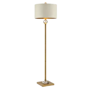 63.25 in. Perspicio Solid Crystal Orb Gold Column Floor Lamp