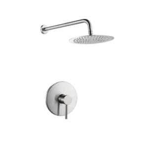 Wall Mount Shower System With Brushed Nickel Finish