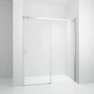 48" in W x 76" Aluminum Frameless Bypass Sliding Shower Door With Chrome Look