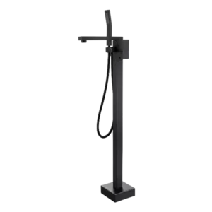 Single-Handle Freestanding Tub Faucet with Hand-Shower in Matte Black