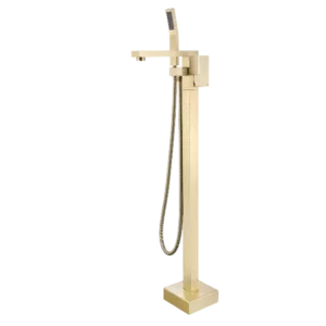 Tub Filler Single Handle Floor Mounted Freestanding in Gold