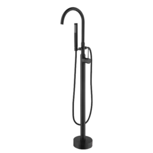Single Handle Freestanding Tub Faucet with Hand Shower in Matte Black