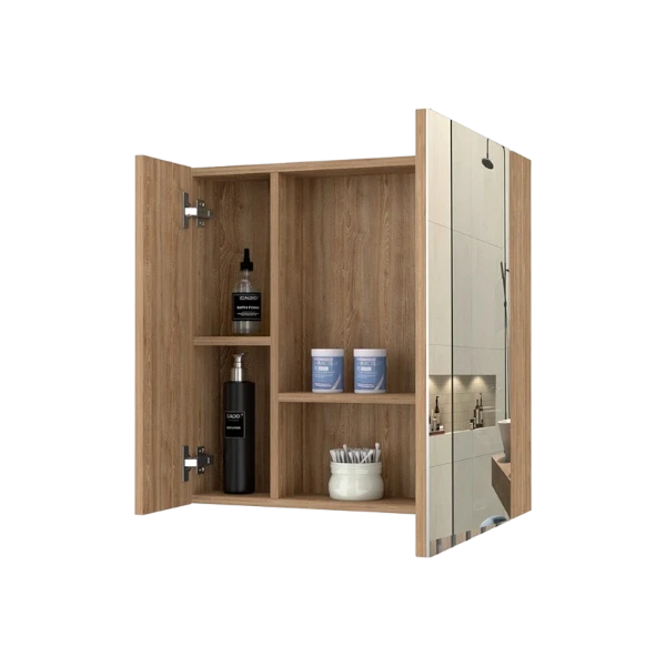 Medicine Cabinet Prague, Four Internal Shelves, Double Door, Pine Finish