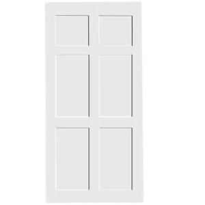 CRAZY ELF 30" x 80" Six Paneled Wood Primed Standard Door Slab, DIY Unfinished Solid Wood Paneled Door, Interior Single Door Slab, Pre-Drilled Ready to Assemble