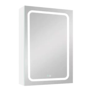30x20 inch LED Bathroom Medicine Cabinet Surface Mounted Cabinets With Lighted Mirror  White Left Open