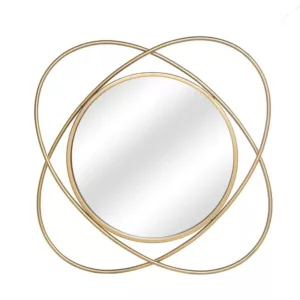 22 Inch, Oval Iron Wall Mirror Decorative Mirror in Gold