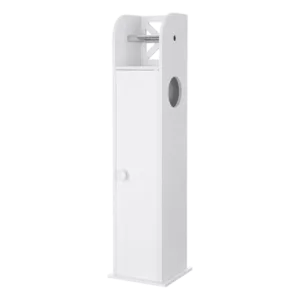 White Eccomum Bathroom Cabinet with Towel Storage Shelf for Paper Holder