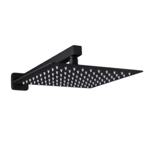 3 Knob Handles Complete Shower System with Square Shape in Matt Black