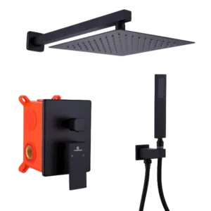 Eco-Friendly Matte Black Rainfall Bathroom Shower System