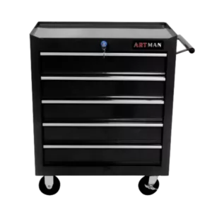 5 Drawers Multifunctional Tool Cart With Wheels in Black