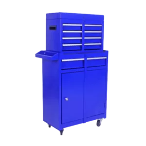 Detachable 5 Drawer Tool Chest with Bottom Cabinet and One Adjustable Shelf in Blue