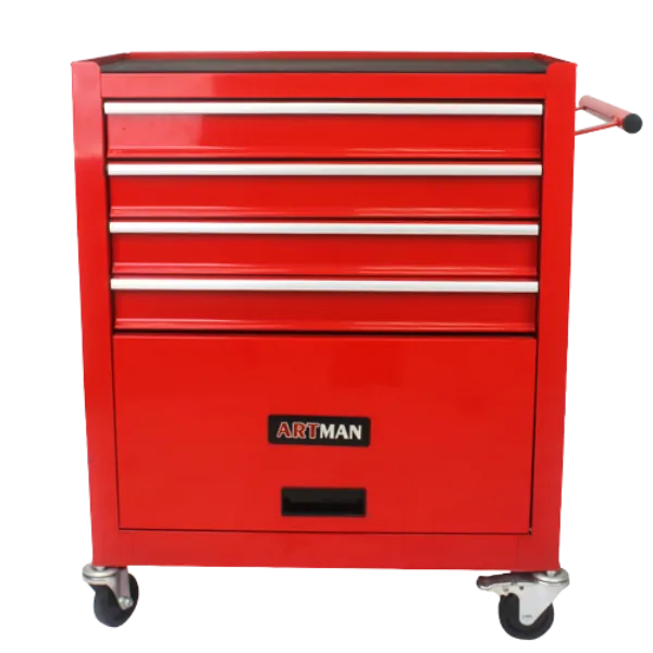4 Drawers Tool Cabinet with Tool Sets in Red