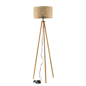 58.5 in. Natural Rattan Floor Lamp with Rattan Lamp Shade