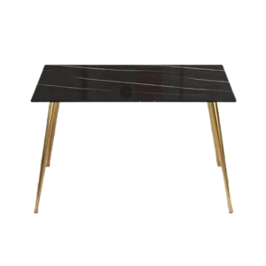 Modern minimalist rectangular black imitation marble dining table