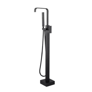 Floor Mount Metal Tub Filler Faucet in Black Color