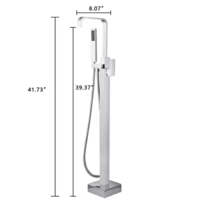 Metal Floor faucet Copper Tub Filler Hot-tub Filler in Silver Color