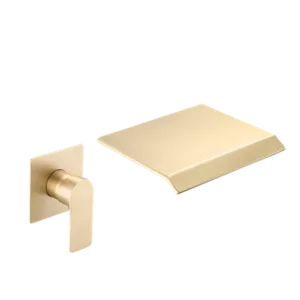 Single handle Wall Mounted Bathroom Faucet in Brushed Gold Color