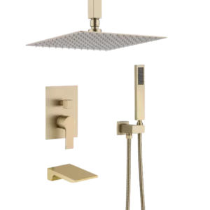 12 inch Shower System With Waterfall Tub Spout and Handheld Shower Head