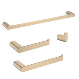 Wall Mounted 4-Piece Bathroom Hardware in Brushed Gold