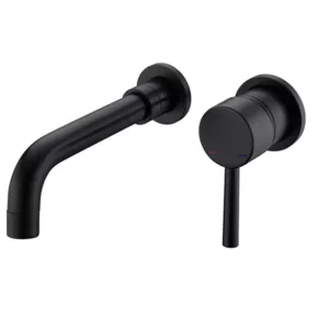 Wall Mount Single Handle Bathroom Sink Faucet in Matte Black