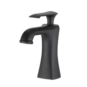 Single Handle Contemporary Bathroom Vanity Basin Sink Faucet in Matte Black
