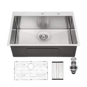 28x22x10 inch Kitchen Sink Drop In 16 Gauge Stainless Steel 28" Single Bowl Topmount Kitchen Sink Basin