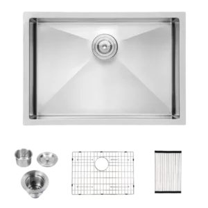 26 Inch Undermount Sink - 26"x18"x10" Undermount Stainless Steel Kitchen Sink 16 Gauge 10 Inch Deep Single Bowl Kitchen Sink Basin