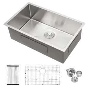 33 Inch Undermount Sink - 33"x19"x10" Undermount Stainless Steel Kitchen Sink 16 Gauge 10 Inch Deep Single Bowl Kitchen Sink Basin